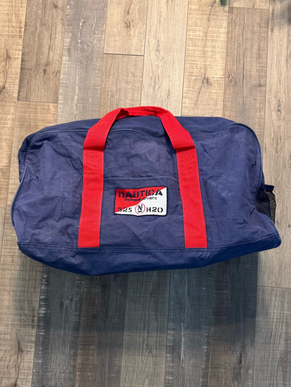Vtg 1980s Nautica Duffle Bag Shoulder Strap Blue & Red Rare